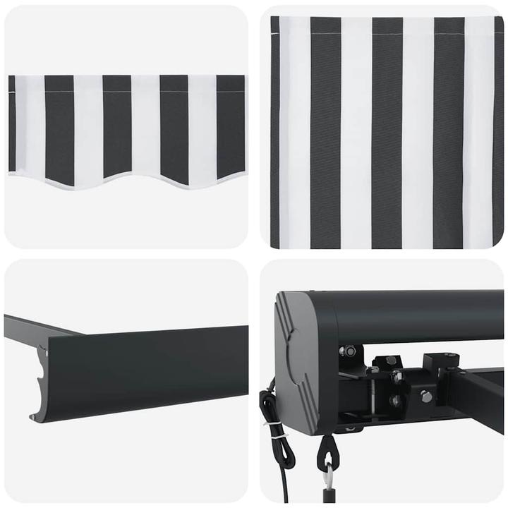 Immagine prodotto vidaXL Markise Einziehbar Gelenkarmmarkise Sonnenmarkise Anthrazit Weiss Stoff (4.50 m)