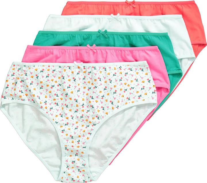 Produktbild Ulla Popken Midislips, 5er-Pack, Blüten/ einfarbig (54, 56, 5er Pack)