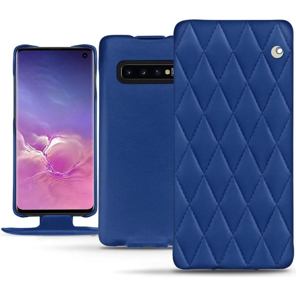 Noreve Lederschutzhülle vertikal (Samsung Galaxy S10), Smartphone Hülle, Blau