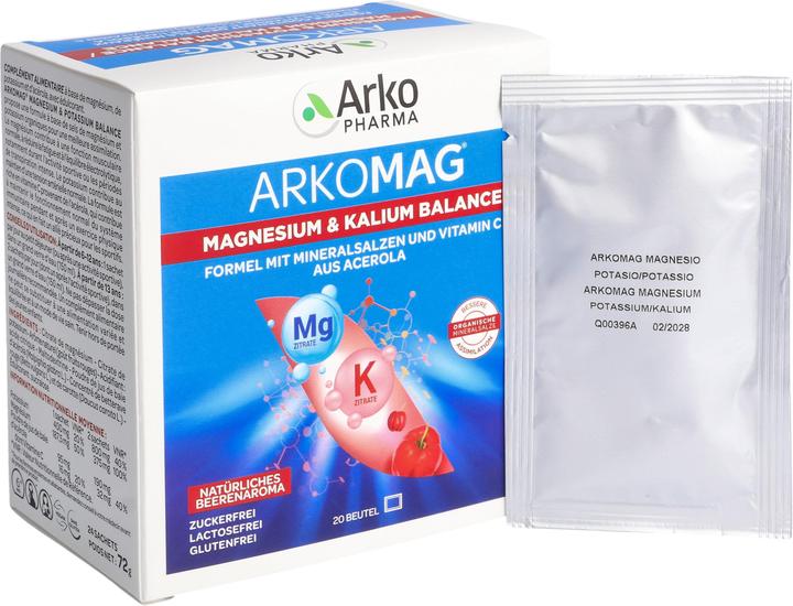 Actual product image Arkopharma Arkomag Magnesium + Kalium Beutel 24 Stk (24 Piece, Beutel)