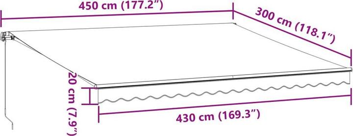 Image du produit vidaXL Einziehbare Markise (3 m)