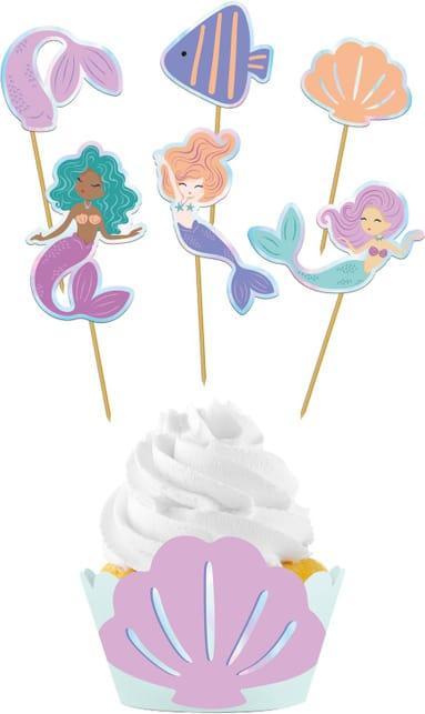 Produktbild Folat Cupcake Deco Set - Happy Birthday - Mermaid Magic