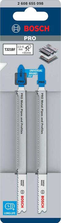 Produktbild Bosch Professional Zubehör PRO Metal Pipes and Profiles T321BF Stichsägeblatt, 132 mm, 2-tlg.