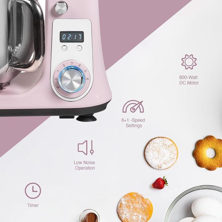 Actual product image Bestron Super Silent 4-in-1 Stand Mixer with DC Motor, 6 Speeds & Pulse Function (1000 W, 6 l)