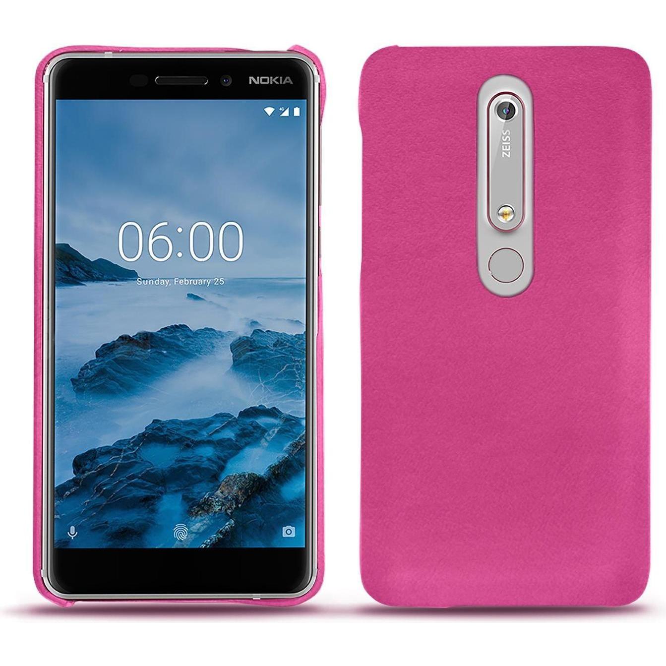 Noreve Lederschutzhülle (Nokia 6 (2018)), Smartphone Hülle, Rosa
