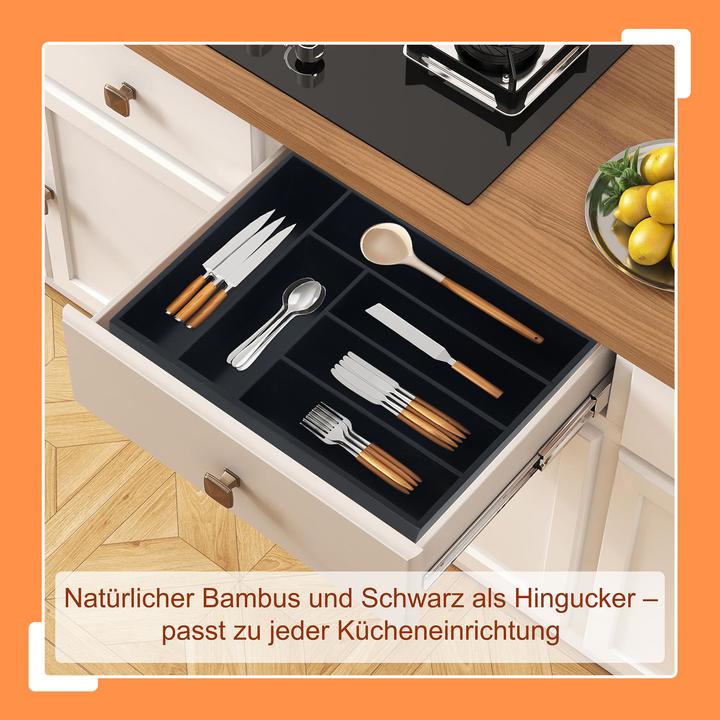 Actual product image Relaxdays Bamboo cutlery tray