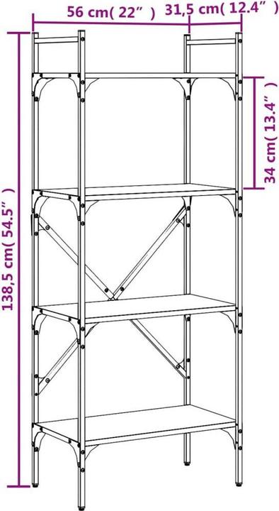 Immagine prodotto VidaXL Klement (56 x 31,5 x 138,5 cm)
