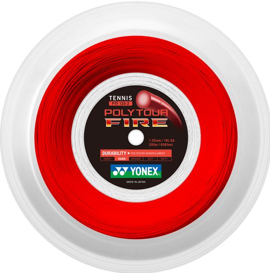 Actual product image Yonex TPTFIRE125-2 Poly Tour Fire 125 roll 200m red, 1.25mm