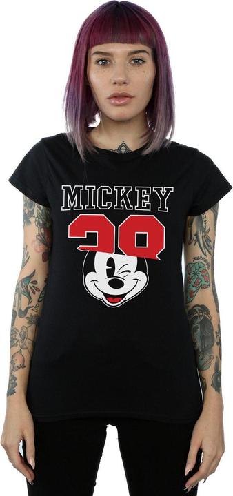 Actual product image Disney Womens/Ladies Mickey Mouse Split 28 Cotton T-Shirt (L)