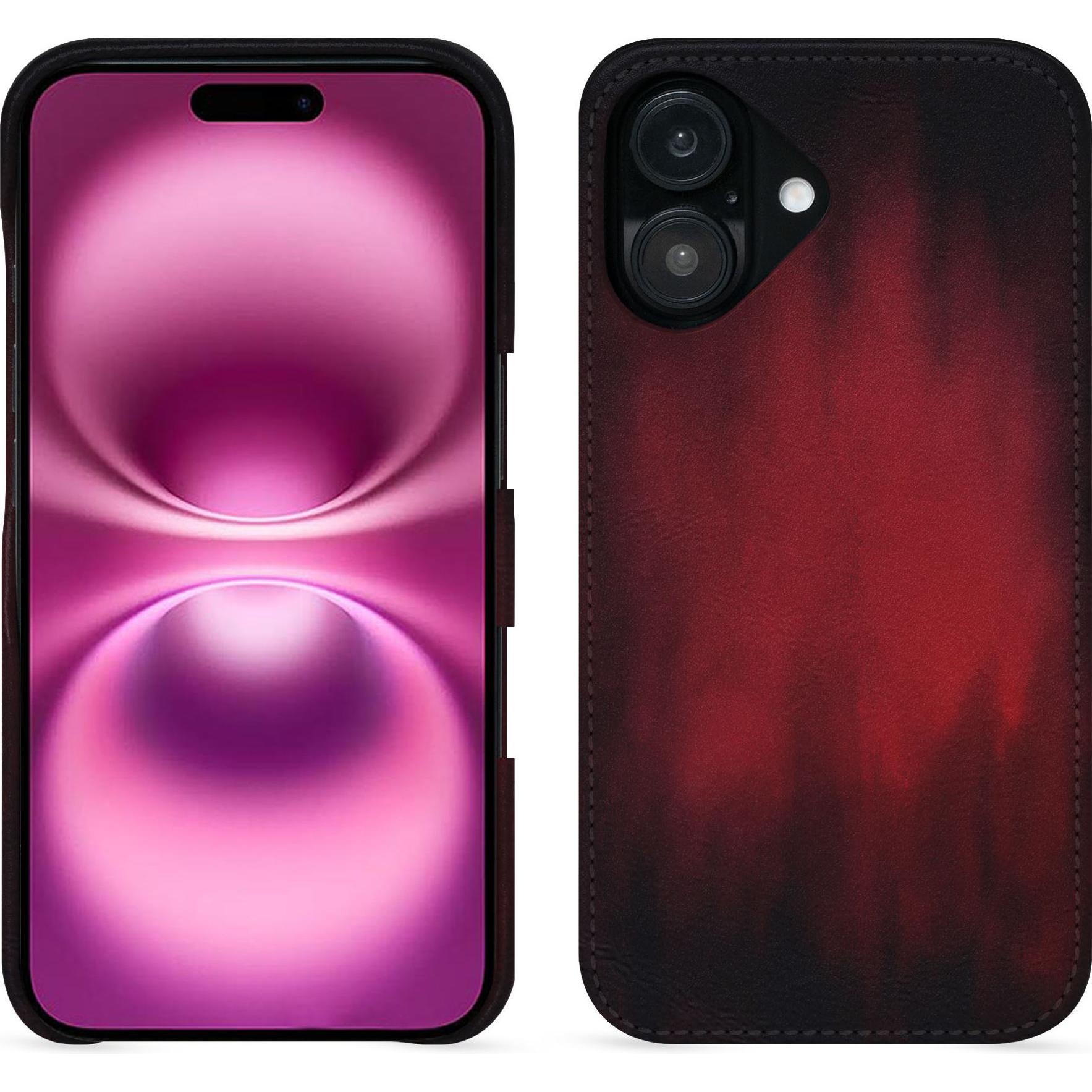 Noreve Lederschutzhülle (Apple iPhone 16 Plus), Smartphone Hülle, Rot