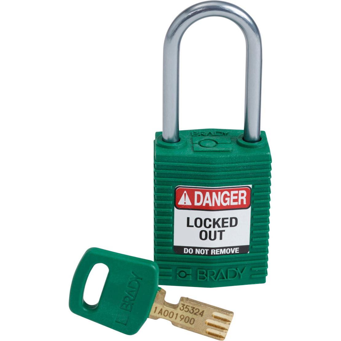 Brady, Lucchetto, SafeKey Lucchetti compatti in nylon con grillo in alluminio per applicazioni di blocco