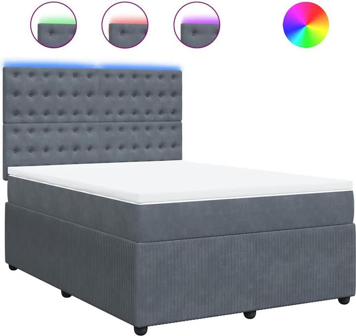 Actual product image vidaXL Bo x spring bed with mattress 160 x 200 cm velvet (160 x 200 cm)