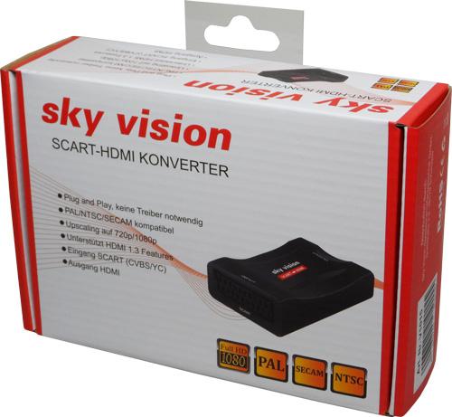 Image du produit Sky Vision Convertisseur Péritel vers HDMI, PAL, NTSC, 1080P, VHS, Xbox, PS3