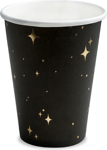 Actual product image Partydeco Cups, black, 260 ml (1 pkt / 6 pc.) (6x)