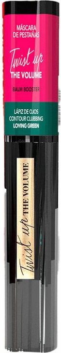 Actual product image Bourjois Twist Up Mascara Black Balm 8ml + Contour Clubbing Eyeliner 5.3g Balm Booster + Gr (Balm Booster + Nº 50 Loving Green)