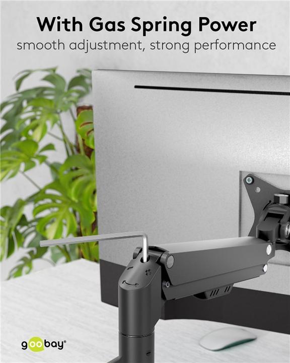 Productafbeelding Goobay Dubbele monitorbeugel met gasdrukveer, zwart (Tabel, 31.89")