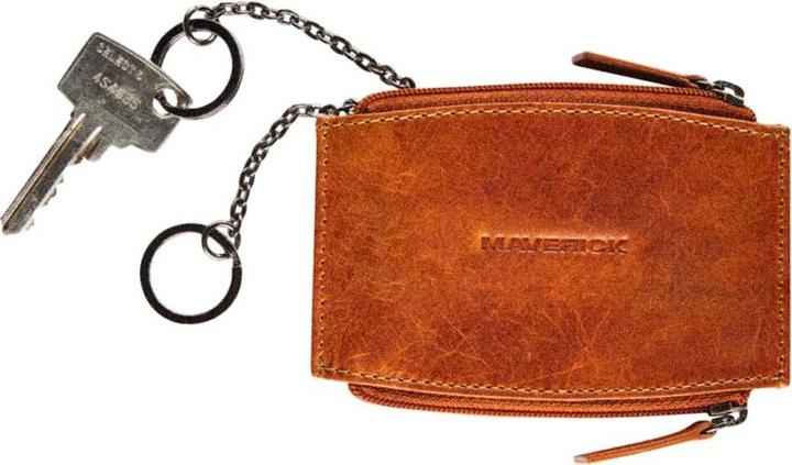 Actual product image Maverick New Men Doppelter Schlüsselanhänger aus Leder, Cognac
