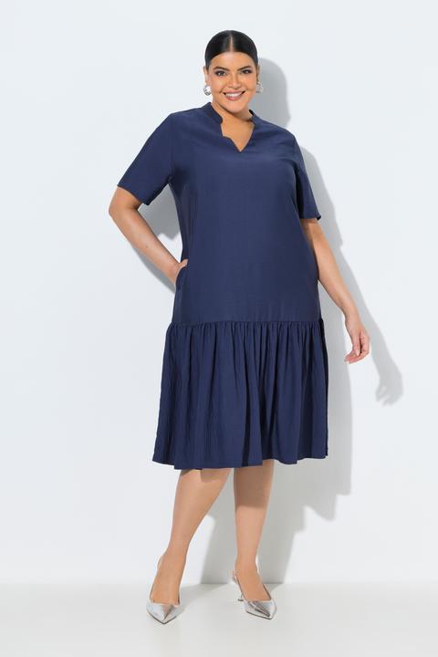 Actual product image Ulla Popken Flounce Panel Short Sleeve Dress (62)