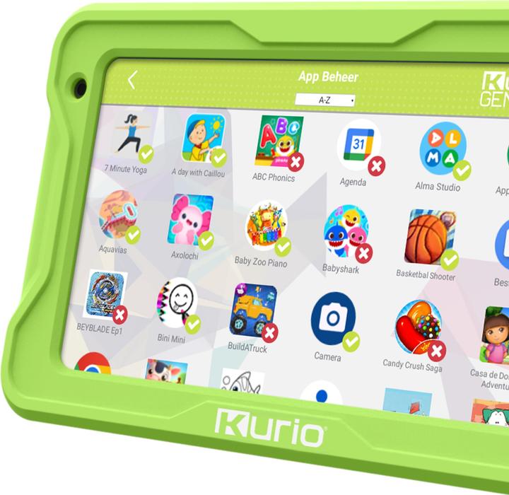 Productafbeelding Kurio kindertablet - 7 inch tablet - Veilig online - Ouderlijk toezicht - YouTube kids - appbeheer - Andro (Alleen WLAN, 7", 32 GB, Groen)