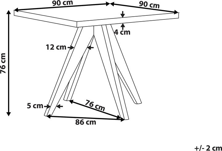 Produktbild Beliani Olbia (90 x 90 x 76 cm)