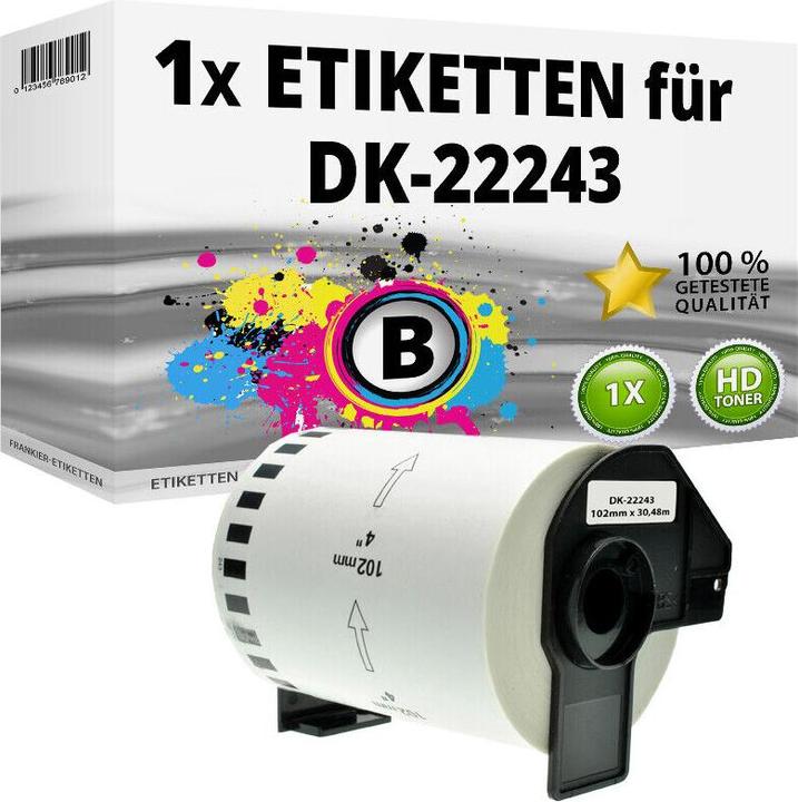 Druckfuxx 1x Etiketten kompatibel Brother QL 1000 Series QL 1050 QL 1050 N QL 1060 N (Blanc)