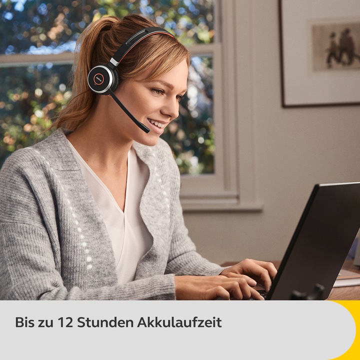 Actual product image Jabra Headset Evolve 65 SE MS Duo USB incl. charging station (Wireless, USB-A)