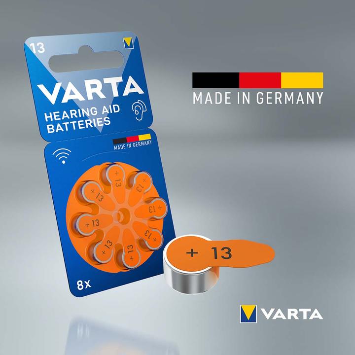 Actual product image Varta Hearing aid battery 13 8 pieces (8 pcs., PR48, 310 mAh)