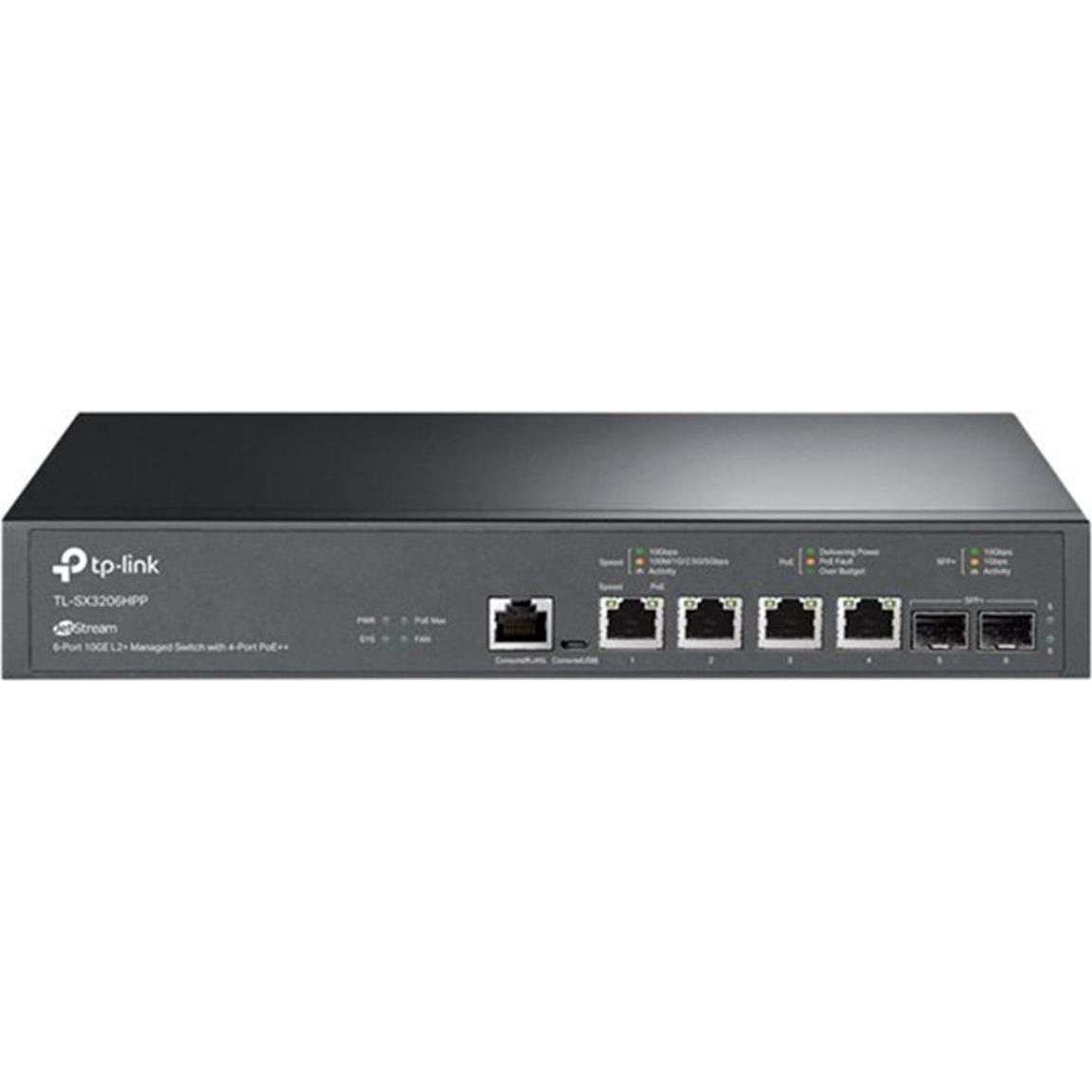 TP-Link TL-SX3206HPP (6 Ports), Netzwerk Switch, Schwarz