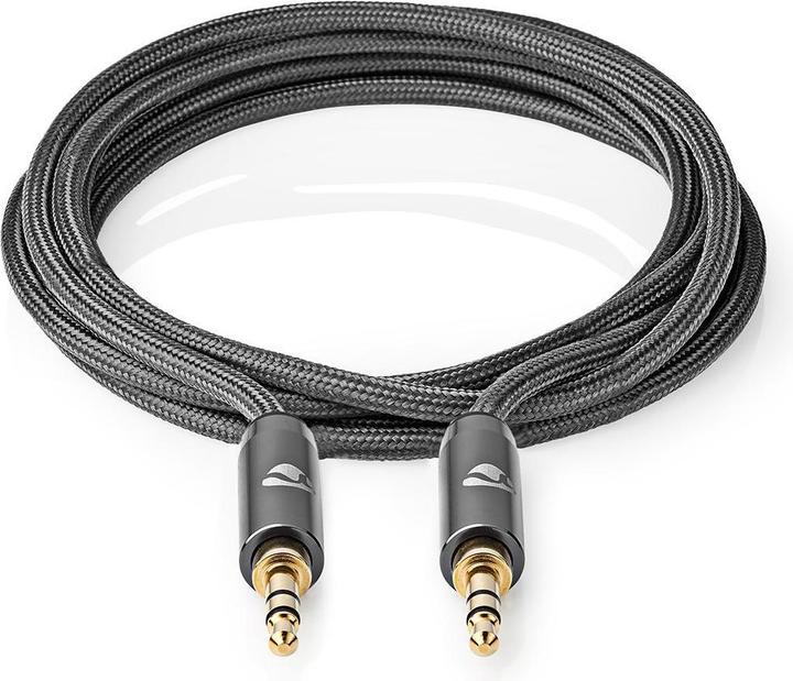 Image du produit Nedis Câble audio stéréo 3.5 mm mâle 3.5 mm mâle Plaqué or 5.00 m rond Gris / Gun Metal Gris Ve (5 m, Jack 3,5 mm (AUX))
