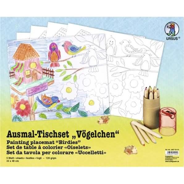 Ursus Ausmaltischset Vögelchen