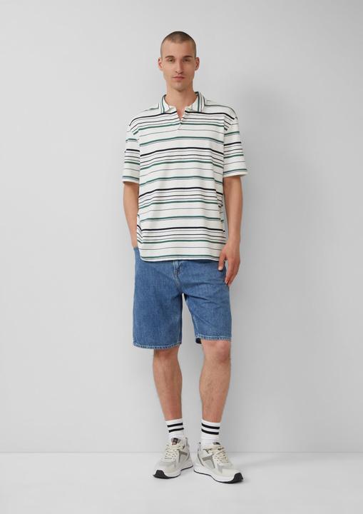 Produktbild S.Oliver Polo-Shirt Gestreiftes Polo-T-Shirt aus schwerem Jersey (M)