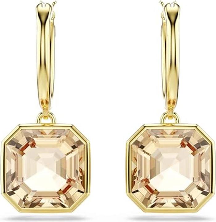 Actual product image Swarovski Millenia Drop Ohrhänger Kissenschliff Karamell Goldlegierungsschicht (Swarovski Metal)