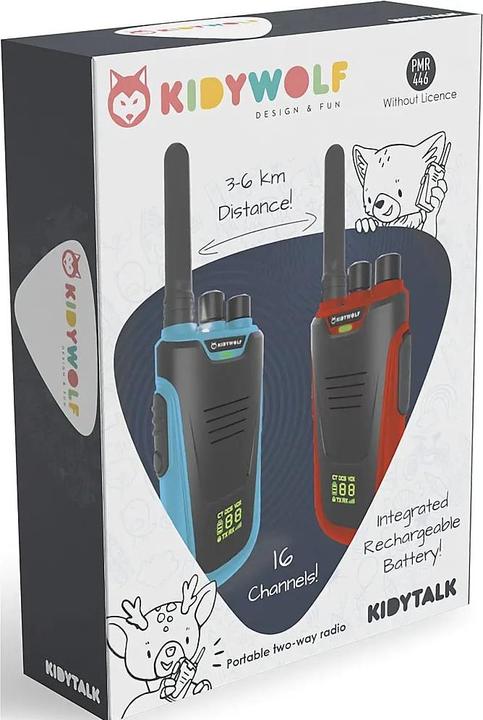 Productafbeelding Kidywolf Walkietalkies met zaklamp blauw/rood (6 km)