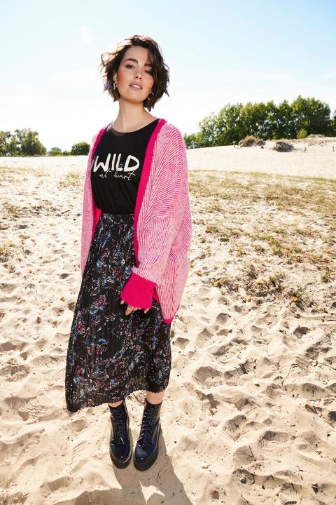 Produktbild Ulla Popken Strickjacke, Egg-Shape, offene Form, Langarm, recycelt (58, 60)