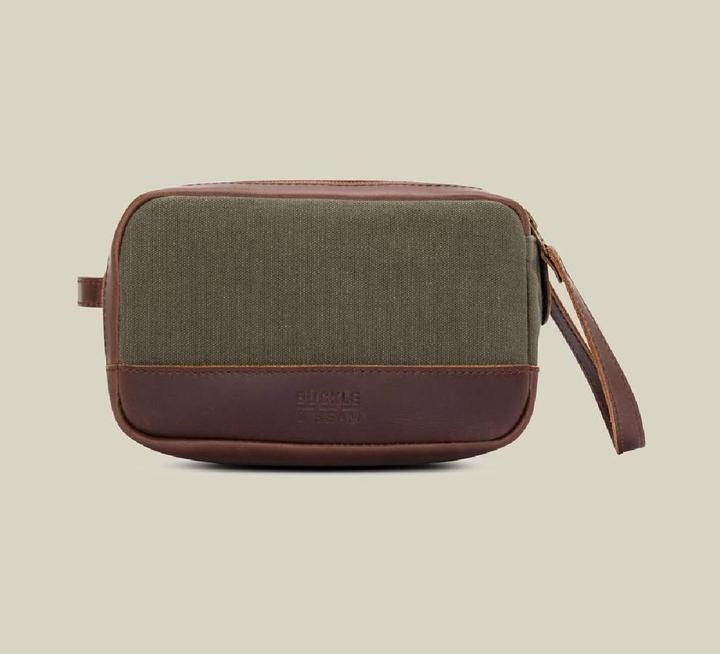 Actual product image Buckle & Seam Canvas Kulturbeutel Bruno Grün/Blau