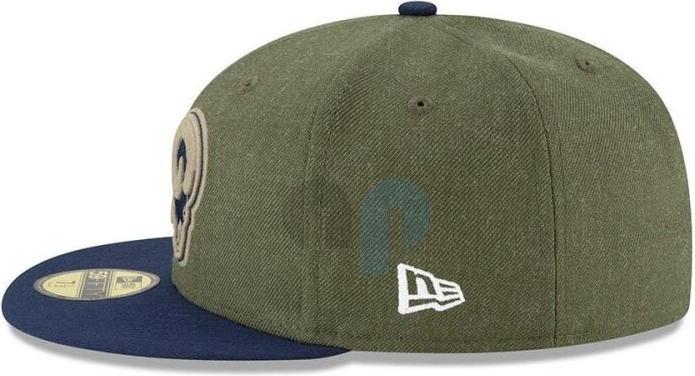 Image du produit New Era NFL - Los Angeles Rams - On Field 2018 Salute to Service 59Fifty Cap Olive 7 1/4 (56)