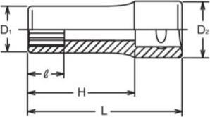 Actual product image Koken Hex socket (8 mm)