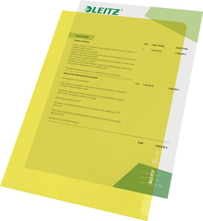Image du produit Leitz Pochettes transparentes PP A4 (A4, 100x)
