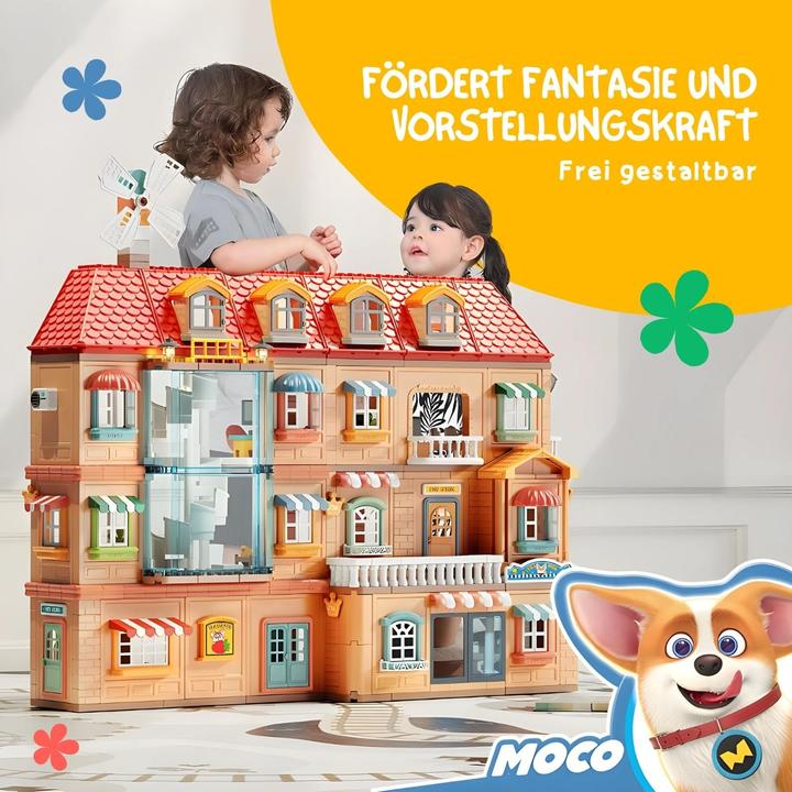 Produktbild Hermex Puppen Villa Spielhaus Haus Möbel Spielzeug Stube Residenz Schloss
