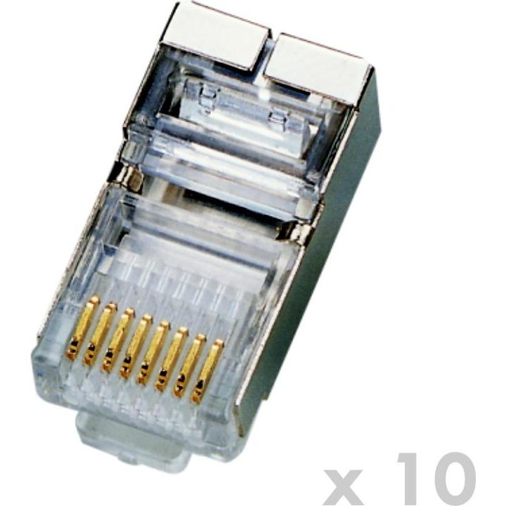 Oehlbach Connettore RJ45 STP Cat5e 8p8c 10 ks, per filo, Cavo + Spina elettrica