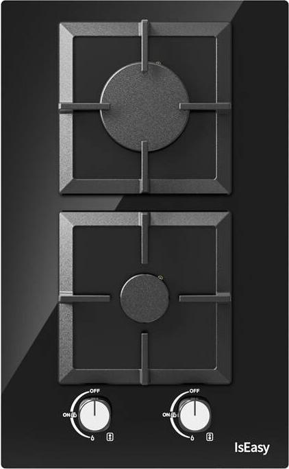 Actual product image IsEasy MGBG-312S2C dual-zone glass gas stove (square)