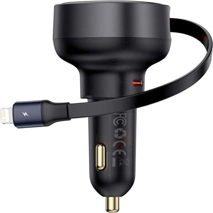 Produktbild Baseus Enjoyment Pro USB-C (weiblich) / Lightning (männlich) 60W Autoladegerät - Schwarz