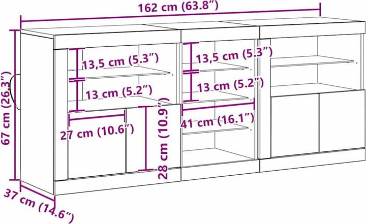 Immagine prodotto VidaXL Credenza (162 x 37 x 67 cm)