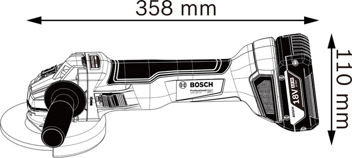 Image du produit Bosch Professional Kit Combo avec 4x 18V : GSR18V-110C/GDX18V-210C/GWS18V-10/GBH 18V-24C, 3x batterie