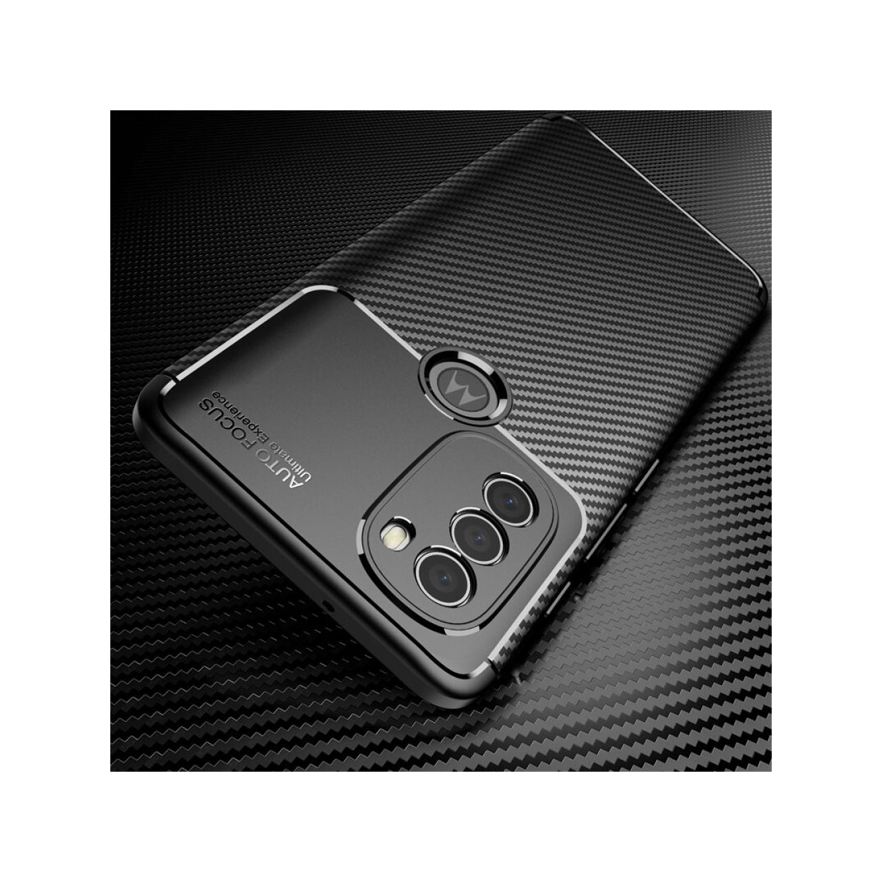 Thumbnail - Screenguard Motorola Moto G71 5G Hülle Carbon Design TPU Case (Motorola Moto G71 5G), Smartphone Hülle, Schwarz