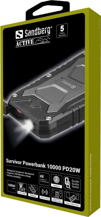 Produktbild Sandberg Survivor (10000 mAh, 22.50 W, 37 Wh)