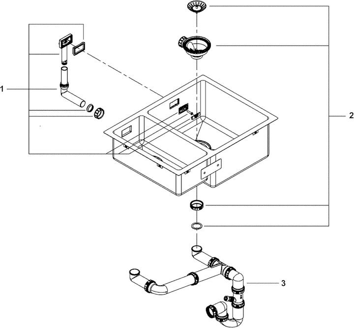 Produktbild Grohe K700 Unterbau Edelstahlspüle (Unterbauspüle, 43.50 cm, 58 cm)