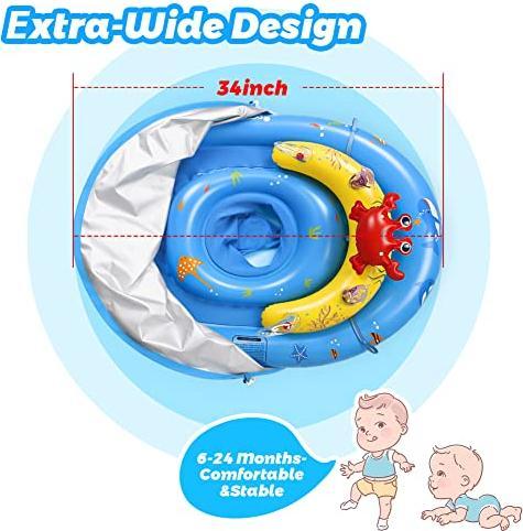 Immagine prodotto Activity Board Anello da nuoto per bambini con tettuccio parasole UPF50+ e gioco