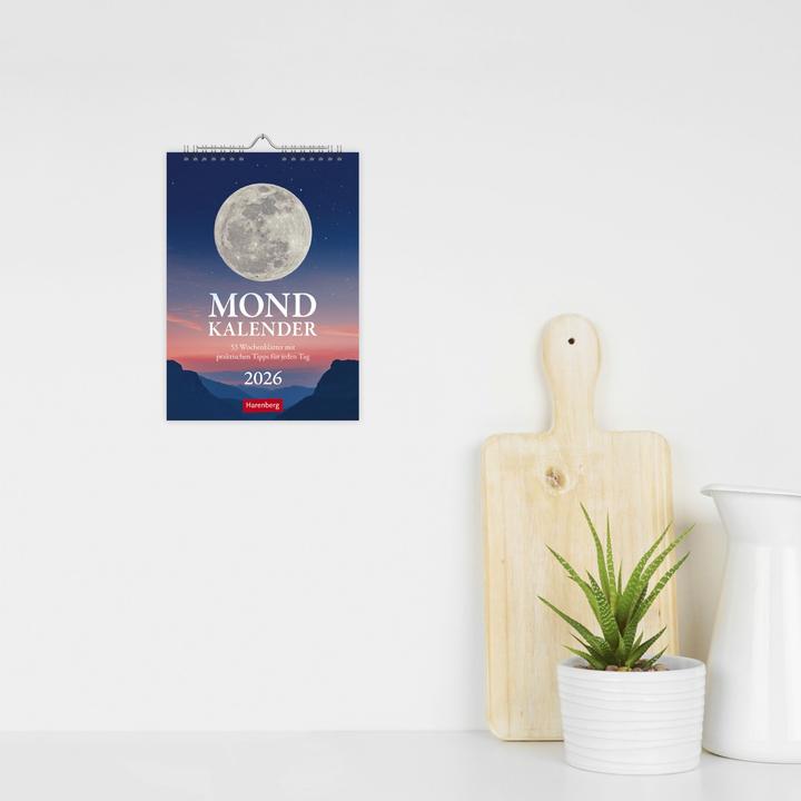 Actual product image Harenberg Mondkalender Wochenkalender 2026 - 53 Wochenblätter mit praktischen Tipps für jeden Tag (Hardcover, German)