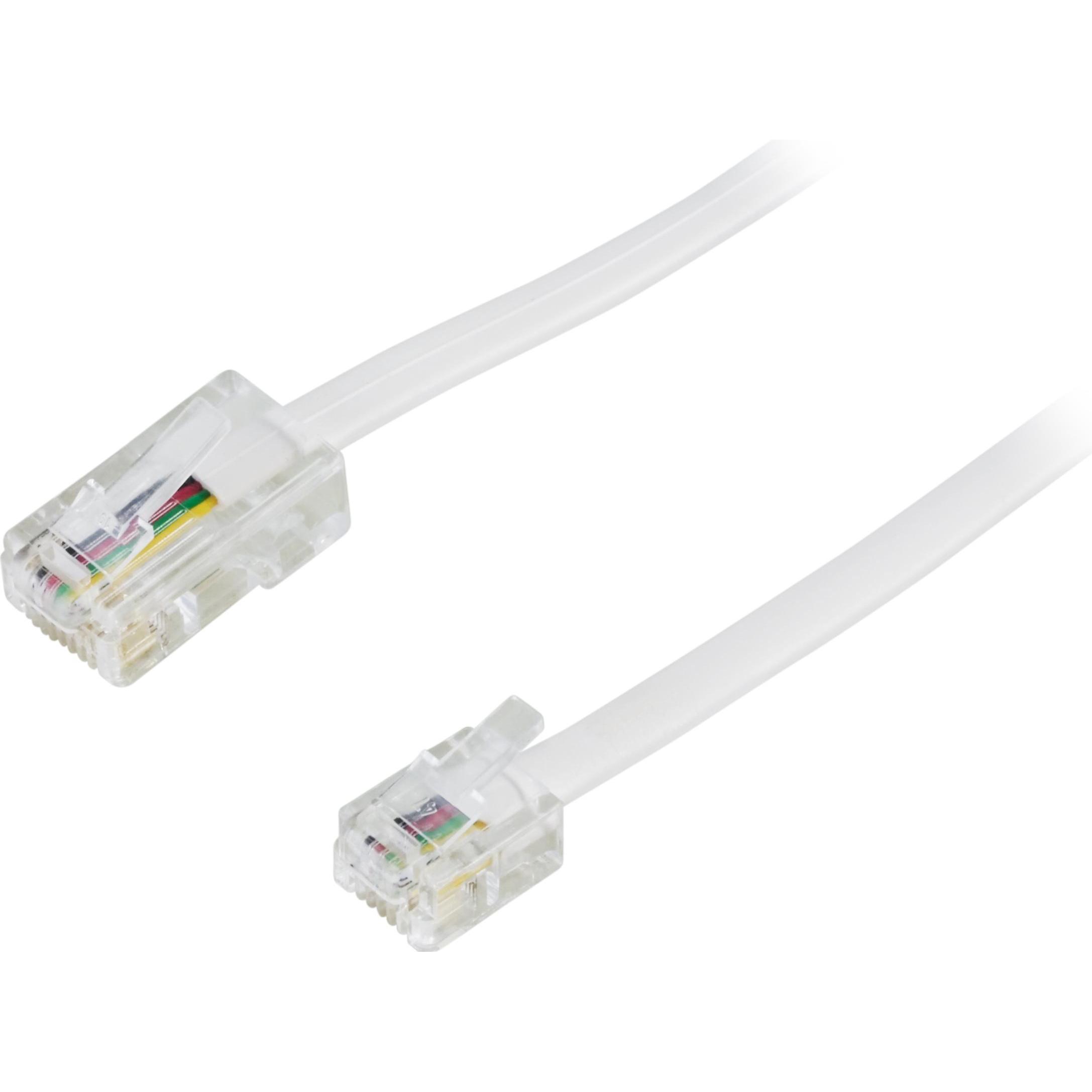 Deltaco cavo modulare 8P4C a 6P4C RJ11 1 m vit, Accessori per telefoni